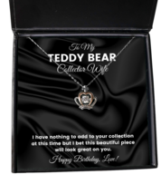 Teddy Bear Collector Wife Necklace Birthday Gifts - Crown Pendant Jewelry  - £40.55 GBP