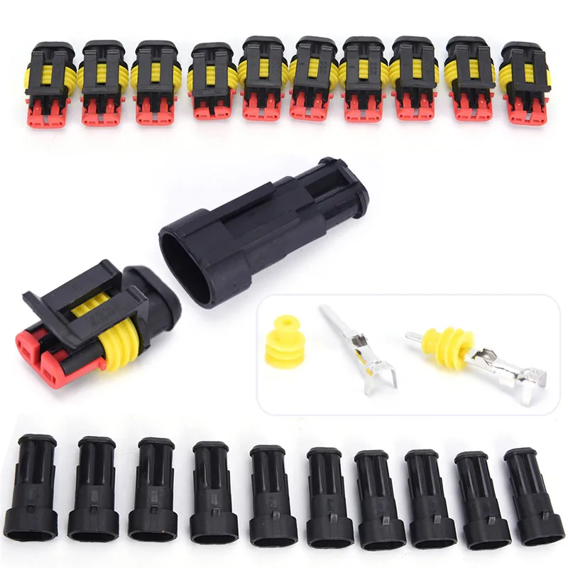 House Home 10 Kits 2 Pin Way Sealed Waterproof Electrical Wire ConAtor A Car Aut - £20.09 GBP