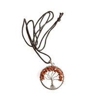 Gemstone Tree of Life Pendant Necklace - £13.02 GBP