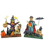 Witch &amp; Frankenstein With Accessories On Springs Resin Halloween - $336.02 MXN