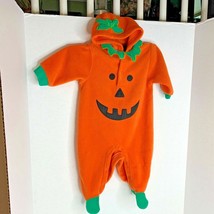 Happy Halloween Pumpkin Infant Sz 6 9 mos Fleece 1 Pc Costume Bodysuit Dress Up - £13.30 GBP