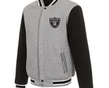 NFL Las Vegas Raiders  Reversible Full Snap Fleece Jacket  JHD  2 Front ... - £95.91 GBP