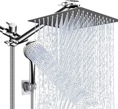 Shower Head Combo,10 Inch High Pressure Rain Shower Head with 11 Inch Ad... - £29.72 GBP