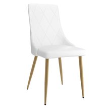 Nspire Set of 2 Contemporary Faux Leather and Metal Side Chair in White ... - £377.45 GBP