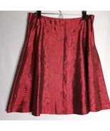 Donna Ricca Collection Dark Red/Black Floral Flared Elegant Women Skirt ... - $17.82