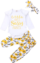 Newborn Baby Girl Floral Clothes Long Pants Outfits Short Sleeve Donuts Romper B - £16.29 GBP
