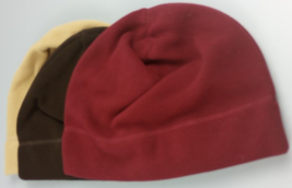 Beanie Ski Hat Cap Solid 3PK Tan/ Brown/ Red NWOT  1566 - €8,30 EUR