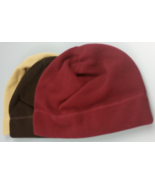 Beanie Ski Hat Cap Solid 3PK Tan/ Brown/ Red NWOT  1566 - $180.37 MXN