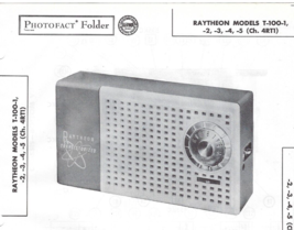 1956 Raytheon T-100-1 Portable Transistor Radio Photofact Manual 2 3 4 5 4RT1 - $9.89