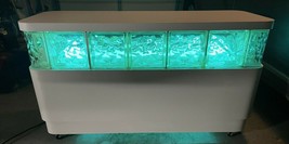 Vintage Neon Buffet Sideboard White Art Deco Glass Block MCM Cabinet 50x... - $1,200.00