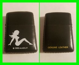 UNFIRED Vintage Genuine Leather Lighter ~ A.A.D.L.P. ~ Pin-up Silhouette #2 - $34.64