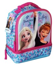 Disney Frozen Anna&amp;Elsa Aislado Caja de Almuerzo sin Bpa Dual Chamber Bolsa Nwt - £13.80 GBP