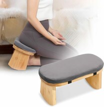 Meditation Bench, Folding Meditation Chair With Cushion, Bamboo, Prayer ... - $71.12 CAD