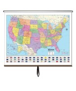 US Advanced Political Wall Map on Roller - $268.14 CAD