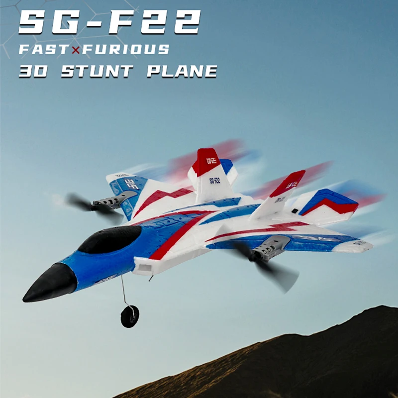 2.4G 3D/6D Stunt Airplane F22 RC Airplane Foam Toys Fixed Wing Aircraft Indoor - £83.55 GBP+