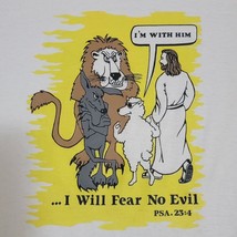 I Will Fear No Evil I&#39;m with Him PSA 23:4 Jesus Cartoon Shirt Mens XL VI... - $165.00