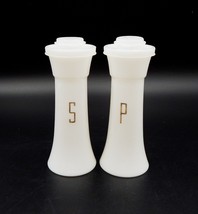 Tupperware Salt &amp; Pepper Shakers 6&quot; Flip Top Hourglass Gold Letters #718 - £39.64 GBP