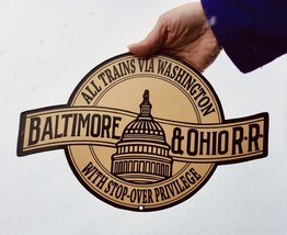 Baltimore Ohio Railroad Steel Sign, B&amp;O Railroad, Train Art, Wall Signs,... - £27.16 GBP