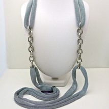 Adami and Martucci Silver Mesh Long Necklace with Silver Links - £171.22 GBP