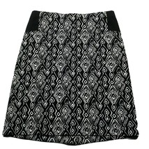 Chicos Womens A Line Skirt Size 0.5 Small Black White Geometric Back Zip - £23.35 GBP