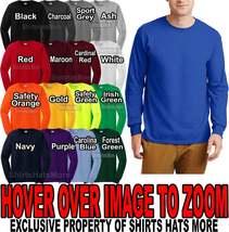 Gildan BIG MENS  LONG SLEEVE T-Shirt Preshrunk Cotton XL, 2XL, 3XL, 4XL NEW - £9.80 GBP+