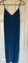 Zara spaghetti strap velvet blue dress size S - £12.43 GBP