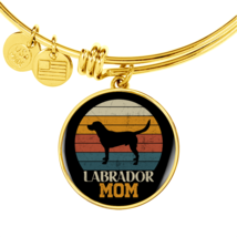 Black Labrador Mom  Bracelet Stainless Steel or 18k Gold Circle Bangle - £37.32 GBP+