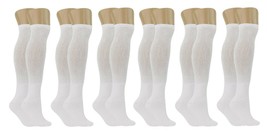 White Diabetic Knee Socks for Men and Women with Full Cushioned Sole 6 P... - $25.90