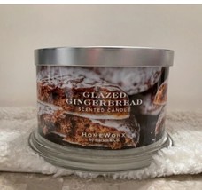 HomeWorx by Harry Slatkin Glazed Gingerbread Candle 18oz 4 Wick Holiday Scent LE - £20.89 GBP
