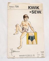 Boy&#39;s Briefs Underpants Sz 2-4-6 Sewing Pattern 728 Kwik Sew Kerstin Mar... - £19.78 GBP