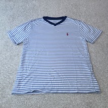 Polo Ralph Lauren Boys Striped T Shirt Blue and White - Size Medium - £11.77 GBP