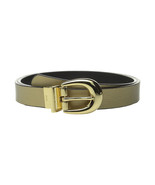 RALPH LAUREN Gold Saffiano Black Smooth Leather Reversible Belt M - $45.99