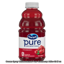 Ocean Spray Unsweetened Pure Cranberry Juice 32 fl oz, Case Of 3  - $19.00