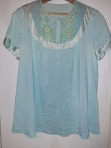 JcPenney Gaymode Medium Vintage lingerie Pajama Top Mint Green Nylon Ant... - £15.95 GBP