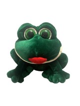 Russ Berrie Smooches Green Frog Lips Plush Stuffed Animal 10&quot; Sitting - £11.68 GBP