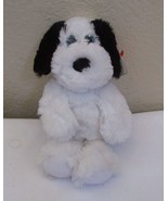 TY CUDDLYS MUGGY BLACK &amp; WHITE DOG 8&quot; Super Soft - £18.54 GBP