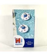 H For HAPPY Inflatable Drink Holder SET of 2 Pool Float Cup Coasters STA... - €10,23 EUR