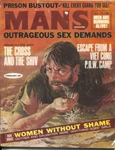 Man&#39;s Magazine 2/1967-Caesar Chavez-prison riot-cheesecake-Viet Cong-VG - £38.51 GBP