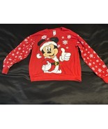 Disney Mickey Mouse Red Christmas Sweatshirt Youth Small (3/5) Holiday - $6.84 CAD
