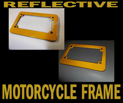 Yellow Motorcycle Reflective Safety License Plate Frame Be Seen At Night! - £11.82 GBP