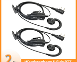 2Pcs 2 Pin G-Shape Ear Hook Headset Earpiece PTT for UV5R UVS9 UV-13 UV-... - £11.99 GBP
