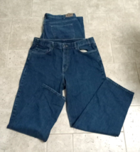 Kirkland Signature Jeans Mens 40 x 32 Straight Blue 100% Cotton Pockets 2 Pair - £15.33 GBP