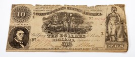 1861 $10 NOTA DE LOS ESTADOS CONFEDERADOS Condición Buena T-30 - £78.14 GBP