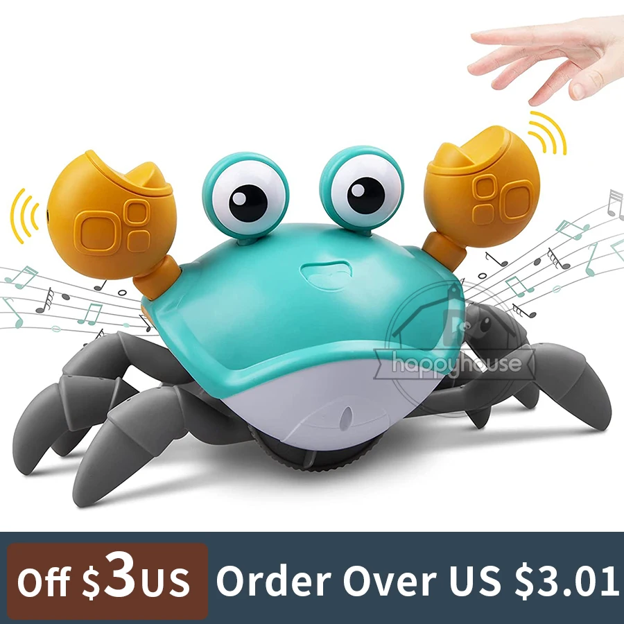 Crawling Crab Baby Toys with Music LED Light Up for Kids Toddler Interactive Toy - £14.23 GBP+