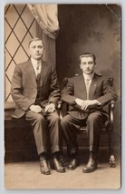 RPPC Two Attractive Young Men c1910 Chas Wagner &amp; Weinold Photo Postcard M25 - £10.14 GBP