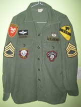 Reworked US Army Airborne Vietnam War Style Distressed Punk Uniform Shirt - £51.83 GBP
