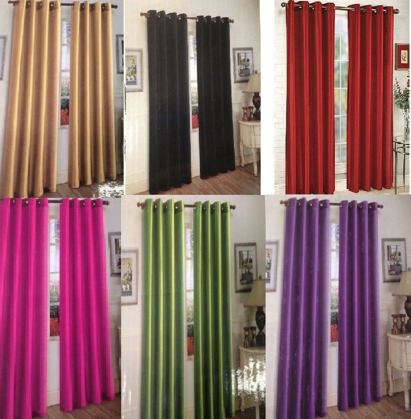 Primary image for Vivid colors polyester grommet window curtain/curtains/two panel set new