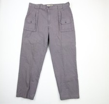 Vtg Cabelas Mens 44x34 Faded Wide Leg 7 Pocket Hiking Chino Pants Trousers Gray - £37.90 GBP