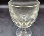 Vintage Clear Glass Thumbprint Goblet Schooner Thick HEAVY Glass - Stand... - $12.84