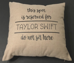 $29 Taylor Spot Reserved Do Not Sit Here Decor Beige Room Girls Throw Pillow - £27.60 GBP